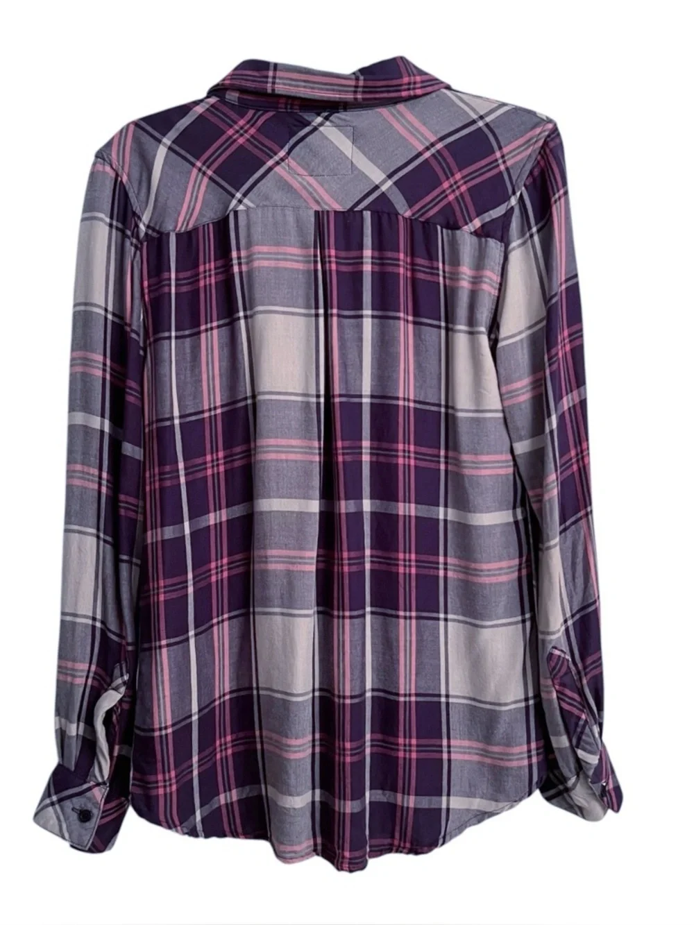 Rails “Kendra” Pink Blue Plaid Button Down Collared Long Sleeve Shirt SZ Large - Picture 4 of 5